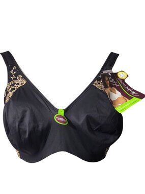 PLAYTEX SECRETS Black Hidden Underwire Comfort Strap Bra - NWT Women's Size 42D